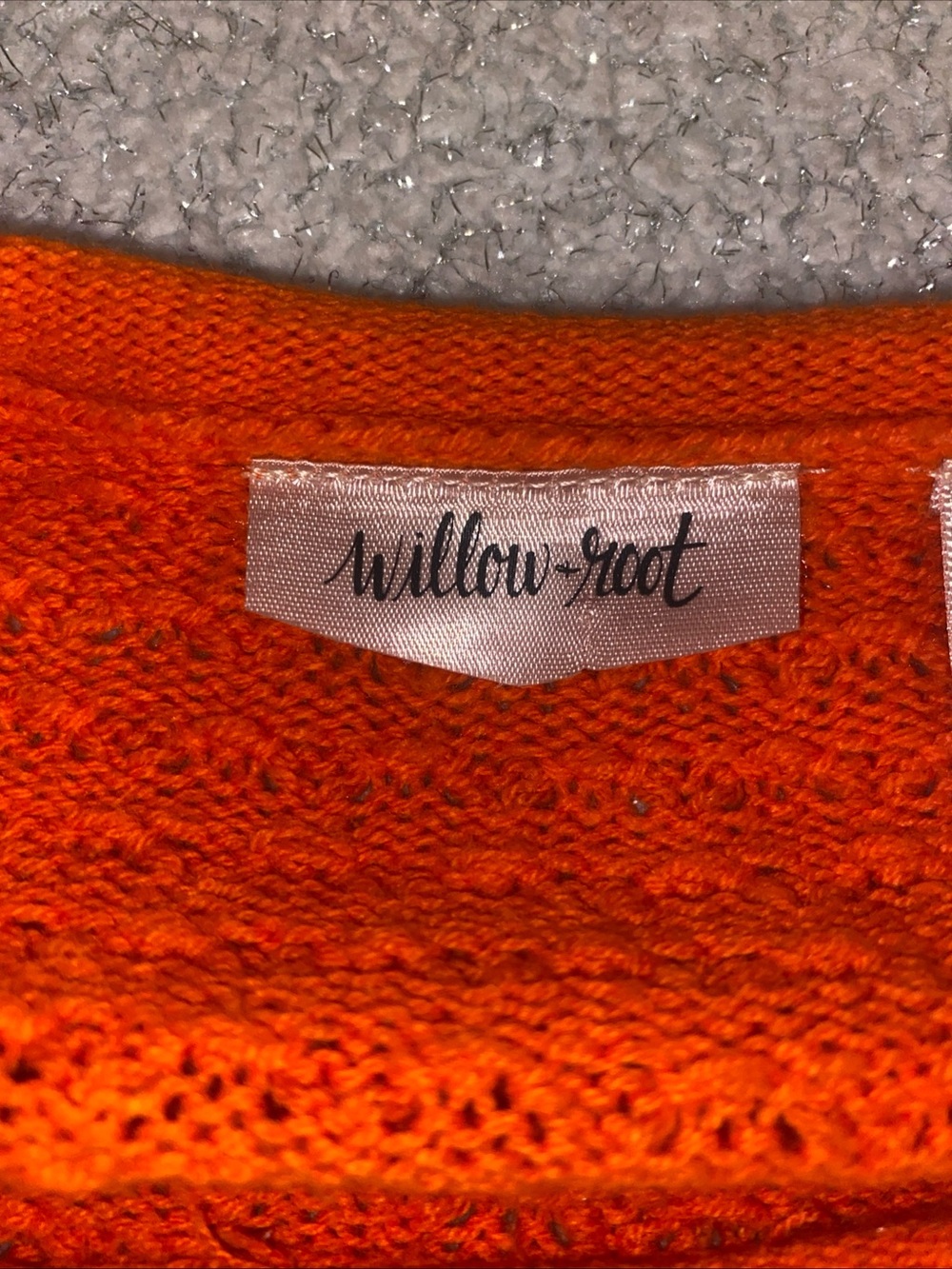Willow-Root Women's Cozy Textured Orange Sweater - Picture 5 of 7